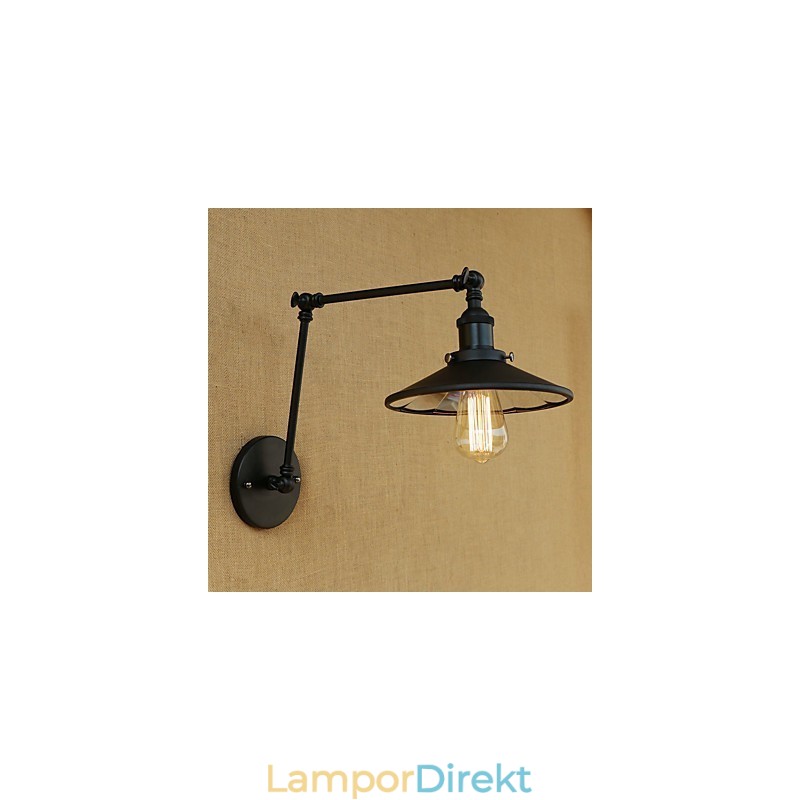 Rustik Lodge Country Retro Målning Funktion För Mini Style Swing Arm Vägglampa