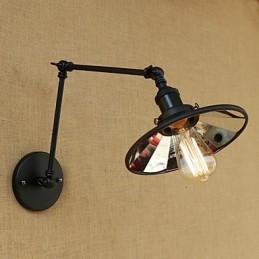 Rustik Lodge Country Retro Målning Funktion För Mini Style Swing Arm Vägglampa