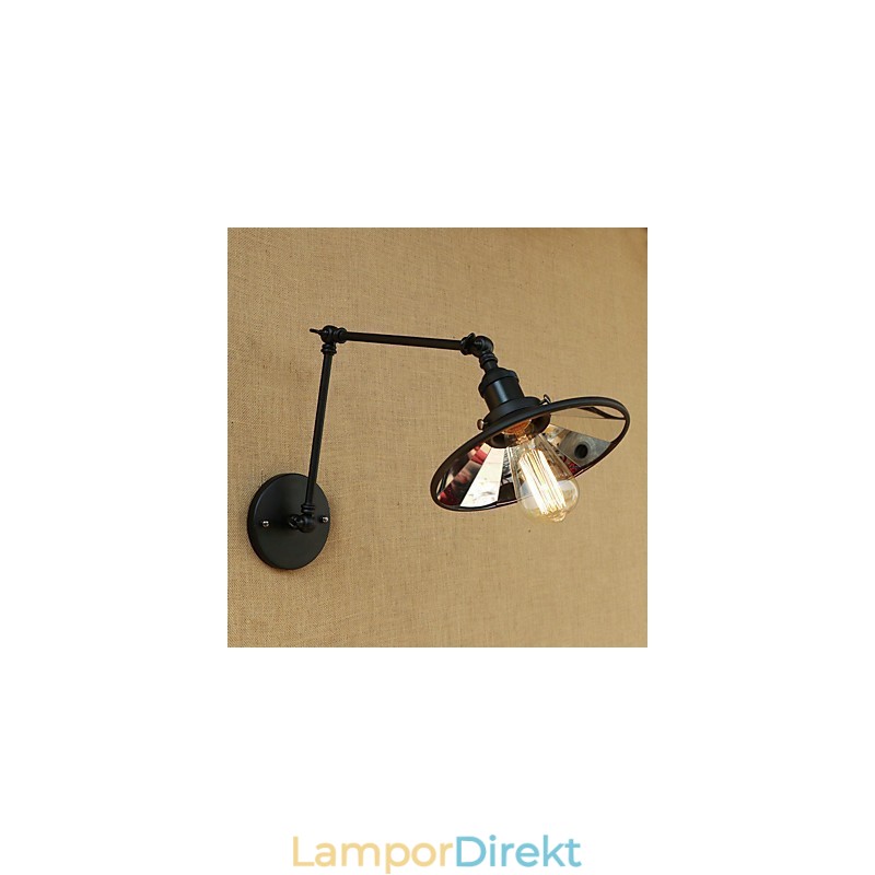 Rustik Lodge Country Retro Målning Funktion För Mini Style Swing Arm Vägglampa