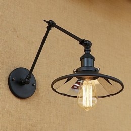 Rustik Lodge Country Retro Målning Funktion För Mini Style Swing Arm Vägglampa