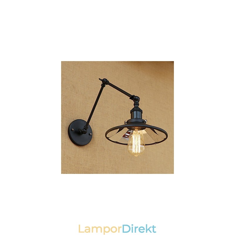 Rustik Lodge Country Retro Målning Funktion För Mini Style Swing Arm Vägglampa