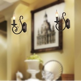 Mini Retro Vägglampa Hall Metall Ljusform Vägglampa Belysning