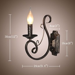 Mini Retro Vägglampa Hall Metall Ljusform Vägglampa Belysning