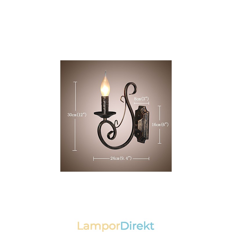 Mini Retro Vägglampa Hall Metall Ljusform Vägglampa Belysning