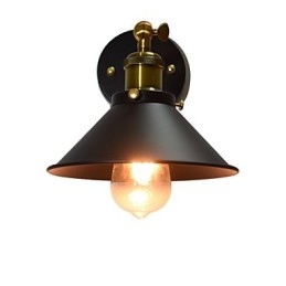 Måla Enkelvägg Järn Vägglampa Stum Svart Ljussabel Lampa På Vägg
