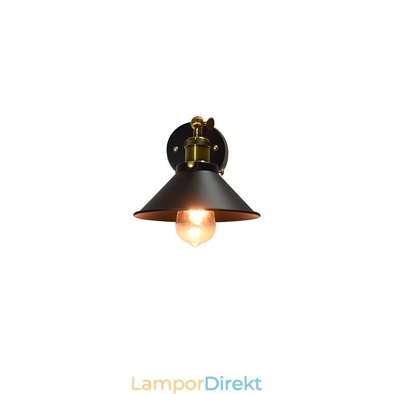 Måla Enkelvägg Järn Vägglampa Stum Svart Ljussabel Lampa På Vägg