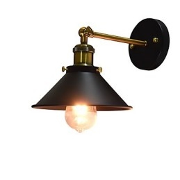 Måla Enkelvägg Järn Vägglampa Stum Svart Ljussabel Lampa På Vägg
