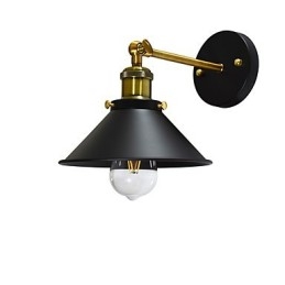 Måla Enkelvägg Järn Vägglampa Stum Svart Ljussabel Lampa På Vägg