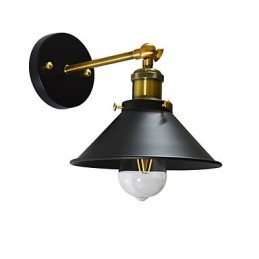 Måla Enkelvägg Järn Vägglampa Stum Svart Ljussabel Lampa På Vägg