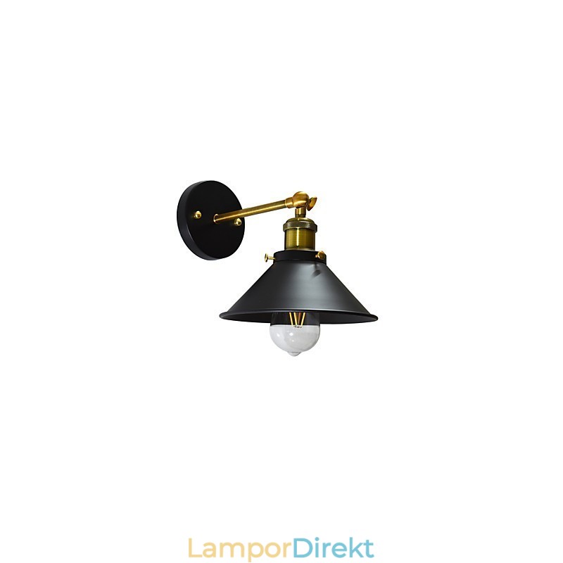 Måla Enkelvägg Järn Vägglampa Stum Svart Ljussabel Lampa På Vägg