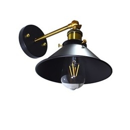 Måla Enkelvägg Järn Vägglampa Stum Svart Ljussabel Lampa På Vägg