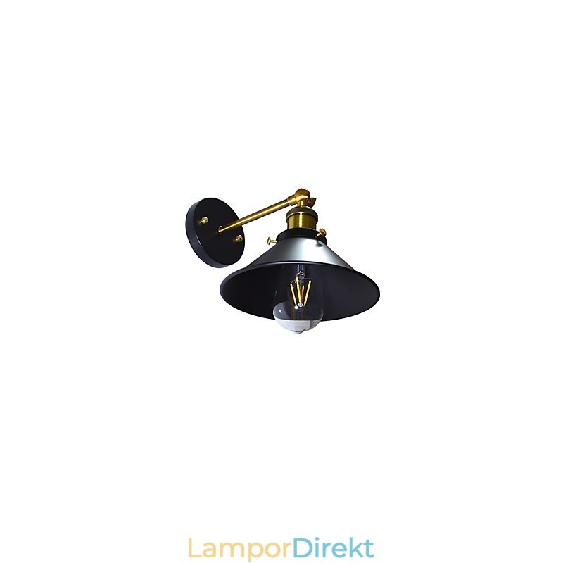 Måla Enkelvägg Järn Vägglampa Stum Svart Ljussabel Lampa På Vägg
