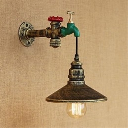 Country Novelty Retro Painting Funktion För Mini Style Ambient Light Wall Sconces Wall Light