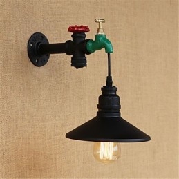 Country Novelty Retro Painting Funktion För Mini Style Ambient Light Wall Sconces Wall Light