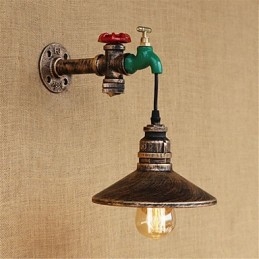 Country Novelty Retro Painting Funktion För Mini Style Ambient Light Wall Sconces Wall Light