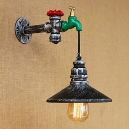 Country Novelty Retro Painting Funktion För Mini Style Ambient Light Wall Sconces Wall Light