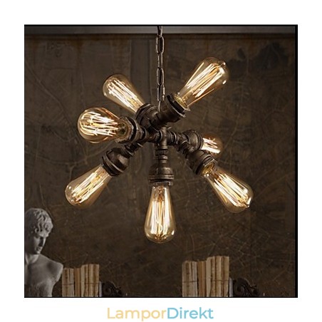 American Industrial Water Pipe Retro Stil Wind 7 Light Pendant Ljuskrona American Industrial Water Pipe Retro Stil Wind 7 Light Pendant Ljuskrona
