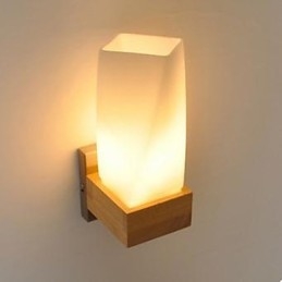 Enkelhet Nordisk Träkonst Vardagsrum Korridor Balkong Glas Massivt Trä Vägglampa I Sovrummet Huvudet På En Säng