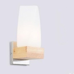 Enkelhet Nordisk Träkonst Vardagsrum Korridor Balkong Glas Massivt Trä Vägglampa I Sovrummet Huvudet På En Säng