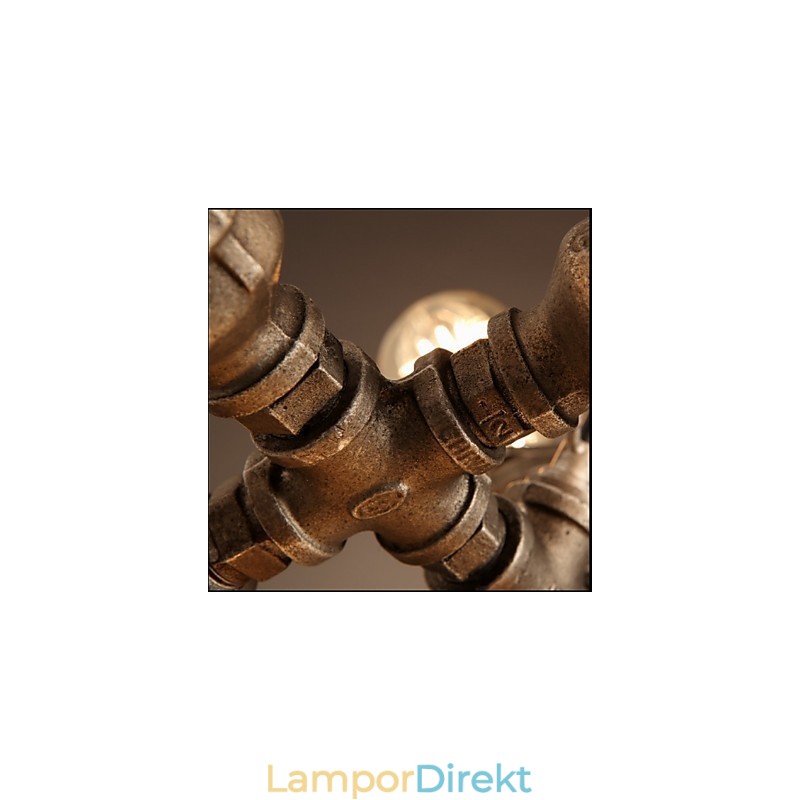 American Industrial Water Pipe Retro Stil Wind 7 Light Pendant Ljuskrona