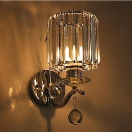 Kristall Modern Och Modern Elektropläterad Feature Uplight Vägglampor Vägglampa