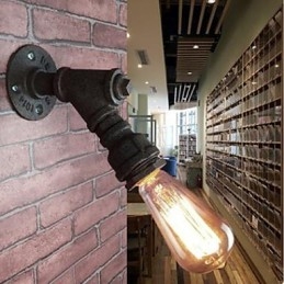 Rustik Lodge Målningsfunktion För Arc Ambient Light Wall Sconces Wall Light