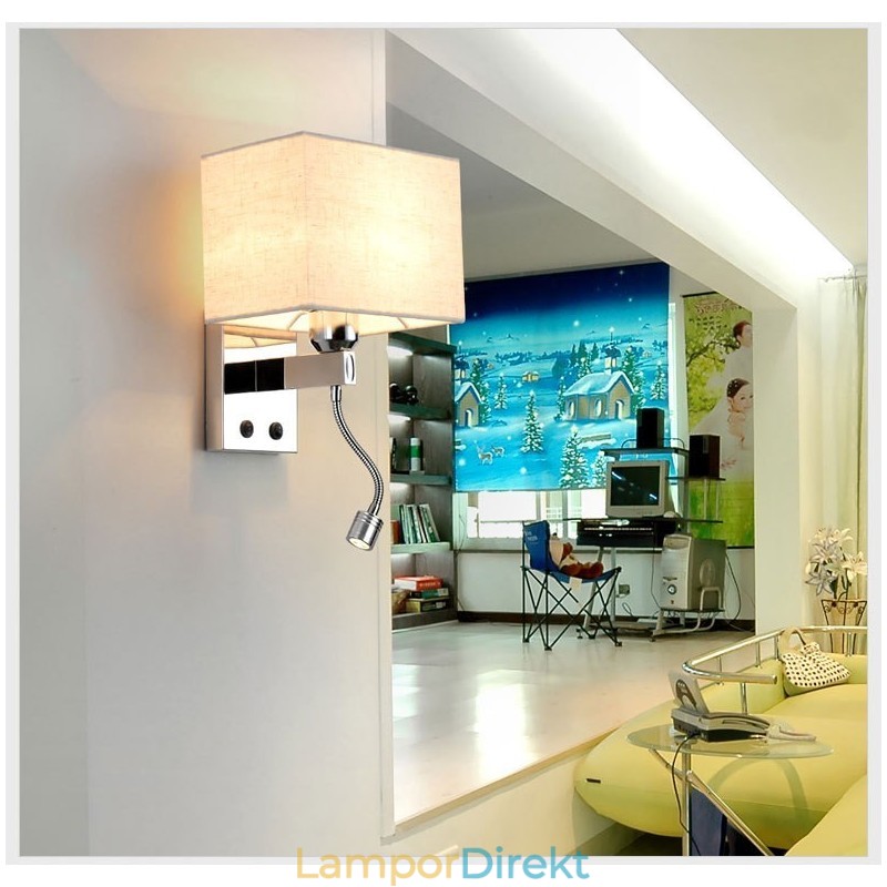 Det Moderna Hotellrummet Läsning Kreativt Tyg Korridor Balkong Sänglampa Väggljus