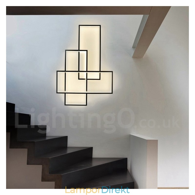 Modern Samtida Aluminiummålning Taklampa Infälld Vägglampa Med Fjärrkontroll Dimmer För Vardagsrumssäng