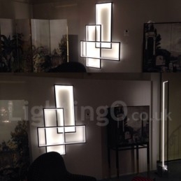 Modern Samtida Aluminiummålning Taklampa Infälld Vägglampa Med Fjärrkontroll Dimmer För Vardagsrumssäng