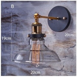 1 Ljus Rustik Lodge Sovrum Vägglampa Med Glasskärm