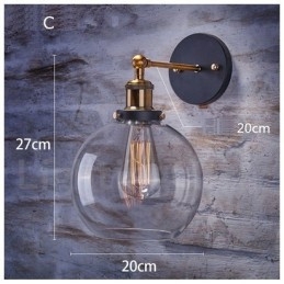 1 Ljus Rustik Lodge Sovrum Vägglampa Med Glasskärm