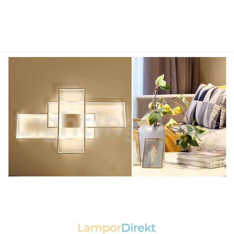 Modern Samtida Aluminiummålning Taklampa Infälld Vägglampa Med Fjärrkontroll Dimmer För Vardagsrummets Sängrum Kan Även Användas Som Vägglampa