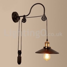 Retro Infällda Vägglampor Aisle Bar Cafe Sovrum Study Loft Pulley Vägglampa