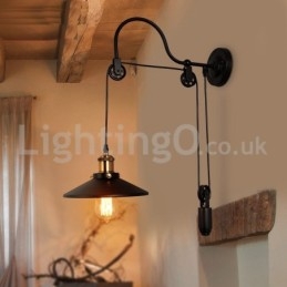 Retro Infällda Vägglampor Aisle Bar Cafe Sovrum Study Loft Pulley Vägglampa