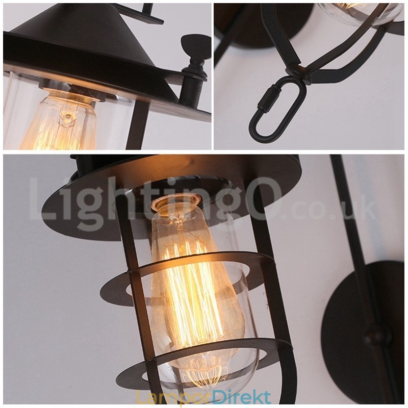 Retro Dock Vägglampa Black Wharf Vägglampor Dock Sconce Restaurang Vardagsrum Café Bar Klädaffär