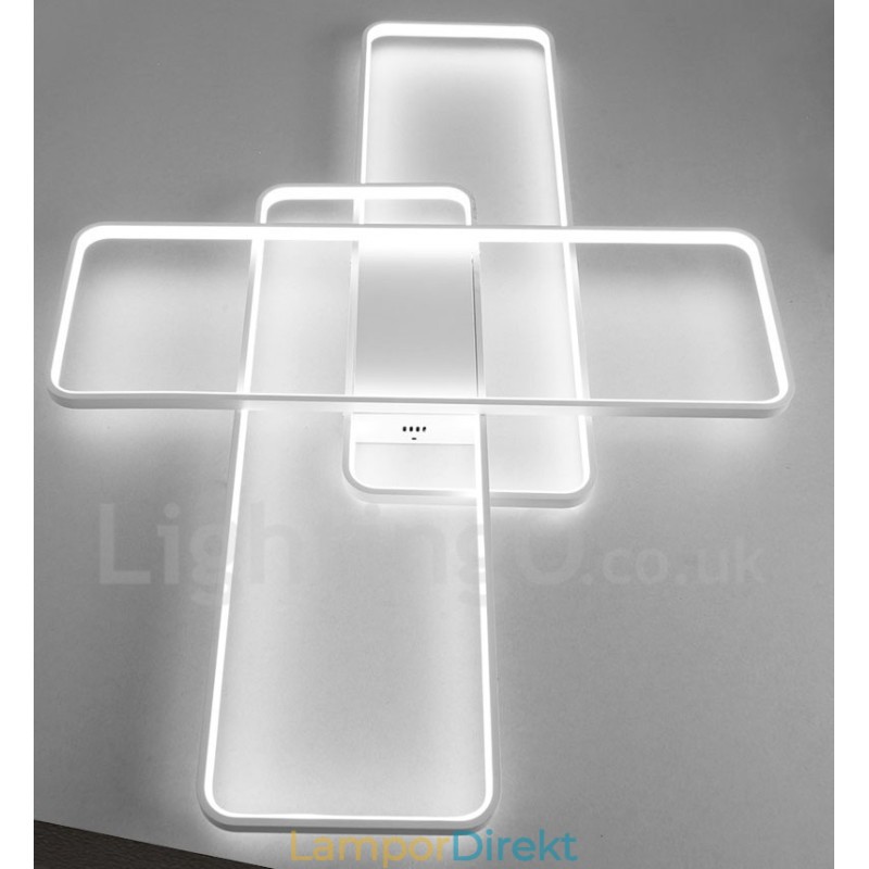 Modern Samtida Aluminiummålning Taklampa Infälld Vägglampa Med Fjärrkontroll Dimmer För Vardagsrummets Sängrum Kan Även Användas Som Vägglampa