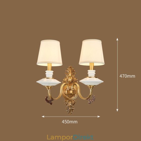 100 % Ren Mässing Lyxig Rustik Retro Vintage Mässing Keramik 2 Ljus Ljus Väggljus Med Tygskärmar Special För Hotellkontor Showroom Vardagsrum Matsal 100 % Ren Mässing Lyxig Rustik Retro Vintage Mässing Keramik 2 Ljus Ljus Väggljus Med Tygskärmar Special För Hotellkontor Showroom Vardagsrum Matsal