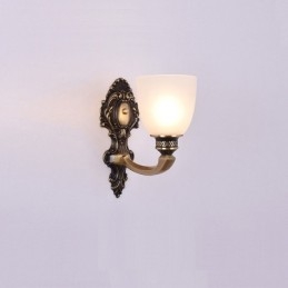 Ren Mässing Lyxig Rustik Retro Vintage Mässing 1 Ljus Ljus Vägglampa Med Glasskärm Special För Hotellkontor Showroom Vardagsrum Matsal