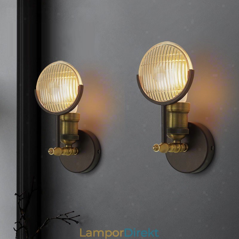 1 Ljus Rustik Retro Vintage Vägglampa Med Glasskärm Special För Hotellkontor Showroom Vardagsrum Matsal