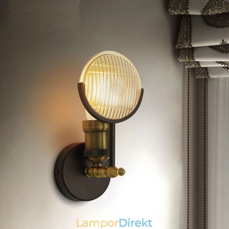 1 Ljus Rustik Retro Vintage Vägglampa Med Glasskärm Special För Hotellkontor Showroom Vardagsrum Matsal