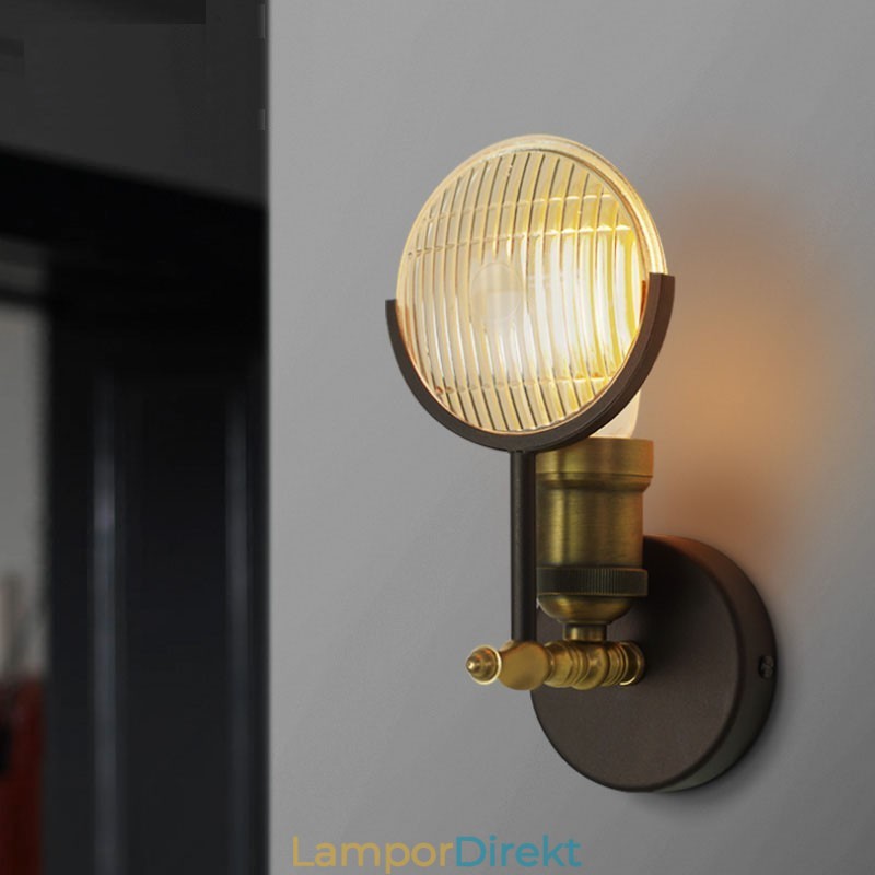1 Ljus Rustik Retro Vintage Vägglampa Med Glasskärm Special För Hotellkontor Showroom Vardagsrum Matsal