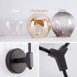 Rustik Retro Vintage Två Ljus Vägglampa Med Flera Färger Glasskärm Special För Hotellkontor Showroom Vardagsrum Sängrum