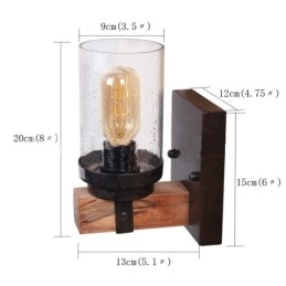1 Ljus Vintage Trä Industriell Stil Vägglampa För Vindbar Loft Kafferestaurang