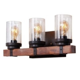 3 Ljus Vintage Trä Industriell Stil Vägglampa För Vindbar Loft Kafferestaurang
