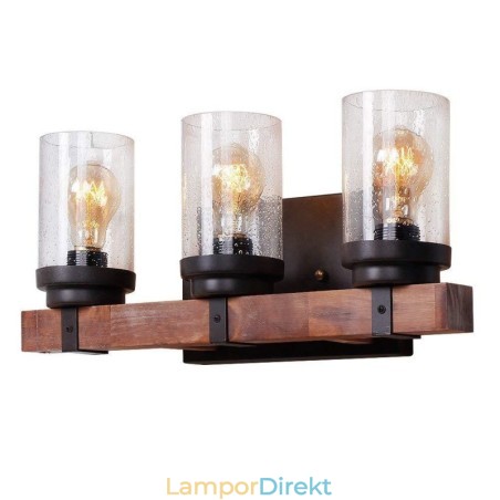 3 Ljus Vintage Trä Industriell Stil Vägglampa För Vindbar Loft Kafferestaurang 3 Ljus Vintage Trä Industriell Stil Vägglampa För Vindbar Loft Kafferestaurang
