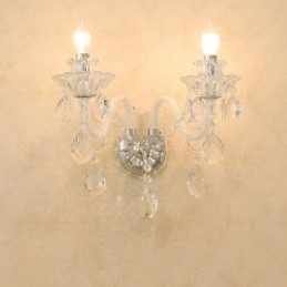 2 Ljus Matchande Kristallljus Retro Glas Vägglampa