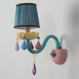 Macaron 1 Light Multi Crystal Candle Retro Glas Vägglampa För För Barnrum Barn Sovrum