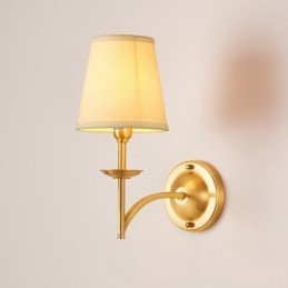 Ren Mässing Lyxig Rustik Retro Vintage 1 Ljus Väggljus Med Tygskärm Special För Hotellsovrum Showroom Vardagsrum Matsal