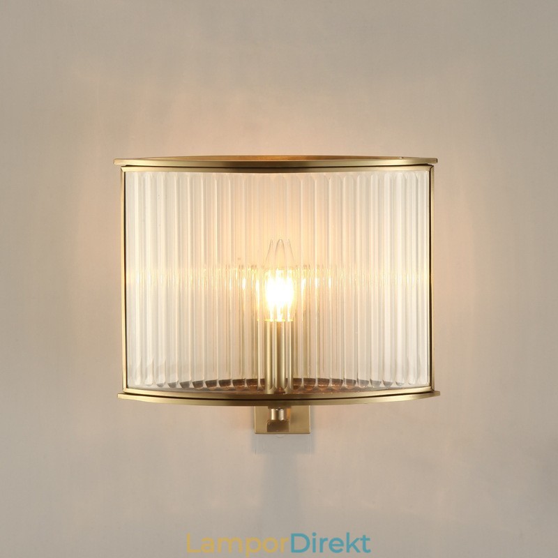 Ren Mässing Lyxig Rustik Retro Vintage 1 Ljus Vägglampa Med Glasskärm