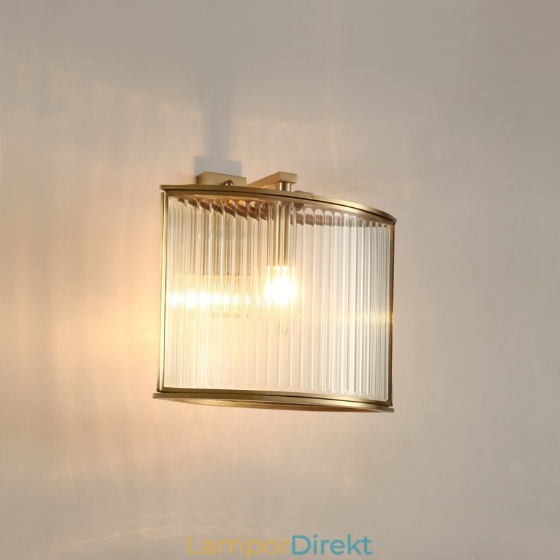 Ren Mässing Lyxig Rustik Retro Vintage 1 Ljus Vägglampa Med Glasskärm